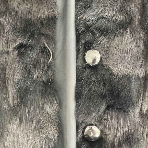 VINTAGE Black Rabbit Fur Jacket - Picture 6 of 10